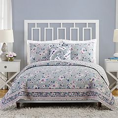 Vera Bradley Paisley Wave Rolling Hill Blue TWIN Quilt 2 Pc good Set NEW