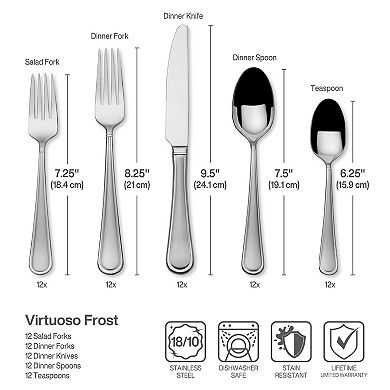 Mikasa Virtuoso Frost 65-pc. Flatware Set