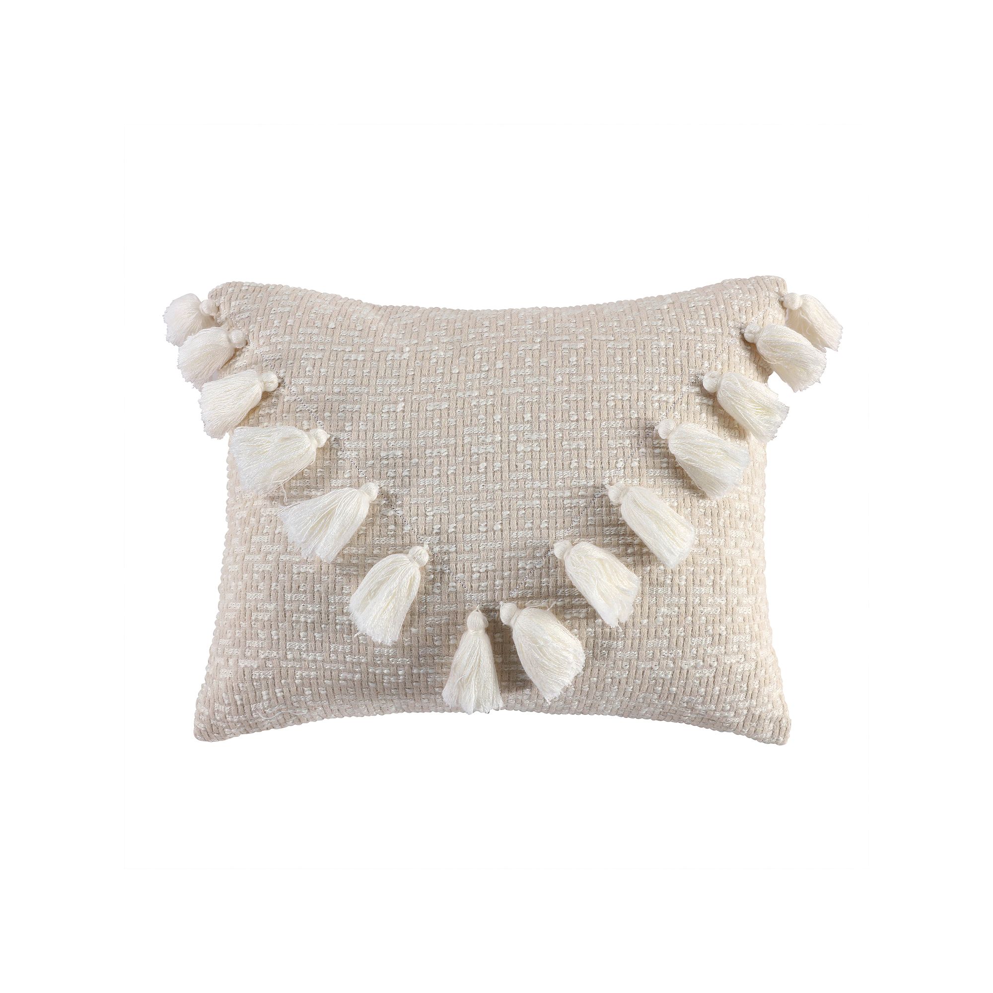 Levtex Home Mills Waffle Textured Tassel Throw Pillow, Brown