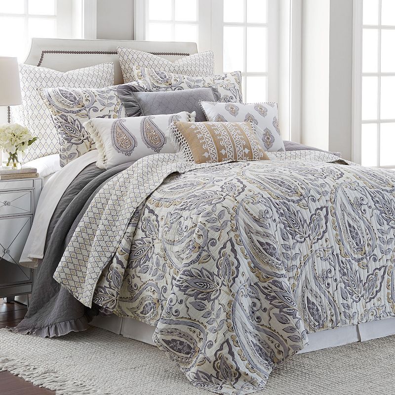 Levtex Home Tamsin Quilt Set, Grey, King