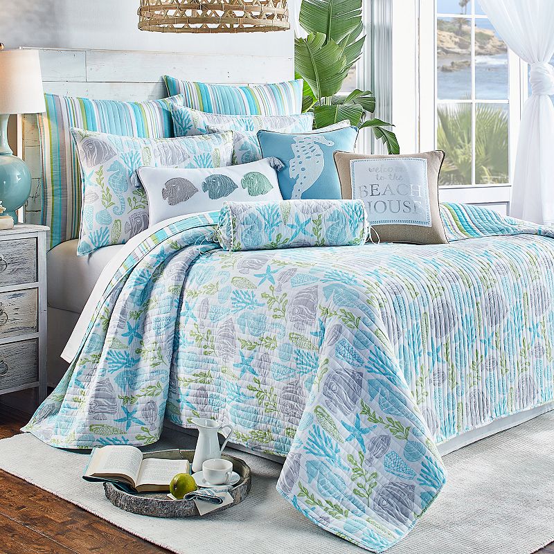 64764011 Levtex Home Deva Beach Quilt Set, Blue, Twin sku 64764011