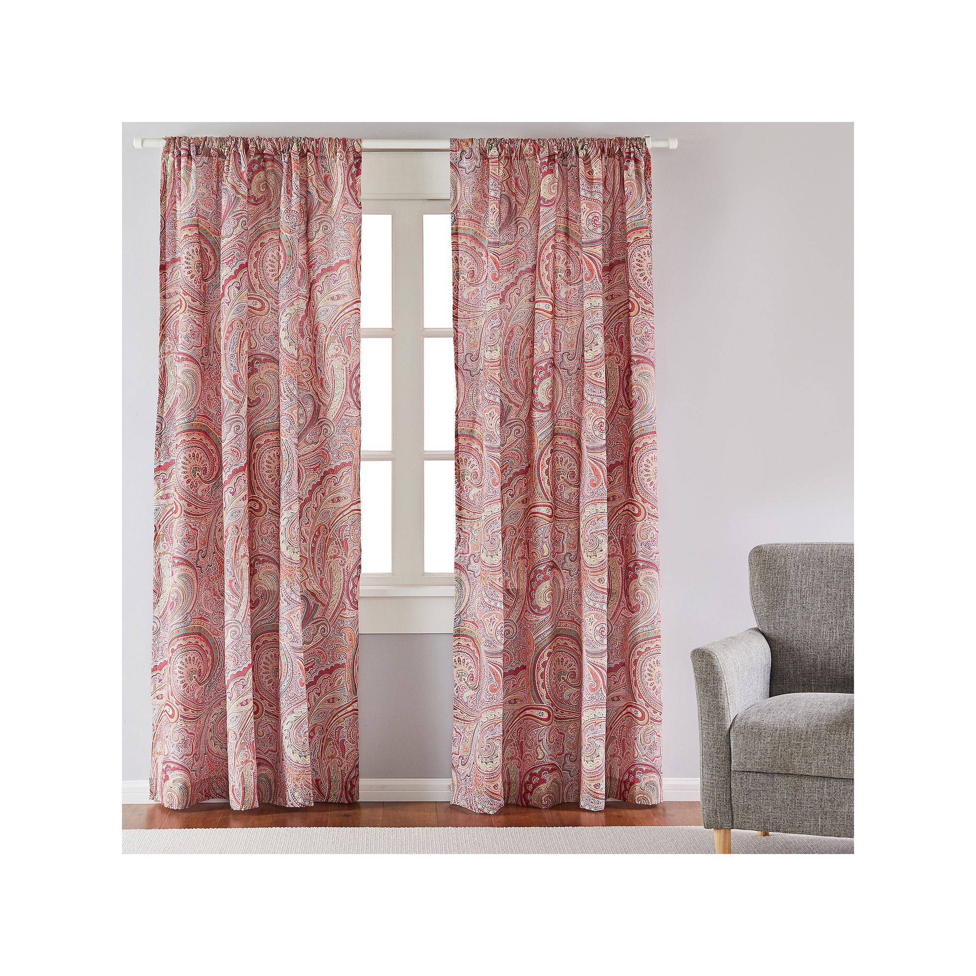 Levtex Home Spruce Spa Window Curtain, Red