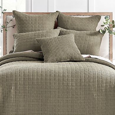 Levtex Mills Waffle Taupe Square Throw Pillow