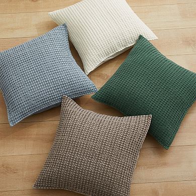 Levtex Mills Waffle Taupe Square Throw Pillow