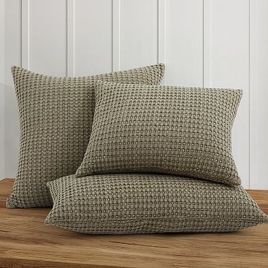 Levtex Mills Waffle Taupe Square Throw Pillow