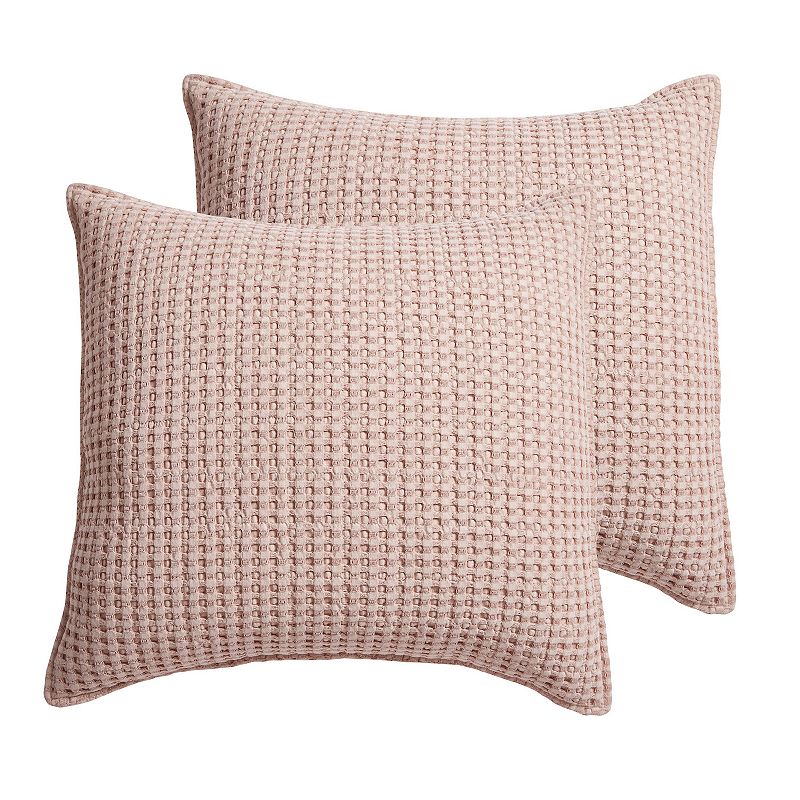 Levtex Home 2-pack Mills Waffle Euro Sham, Pink