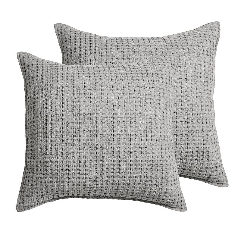 Levtex Home 2-pack Mills Waffle Euro Sham, Grey