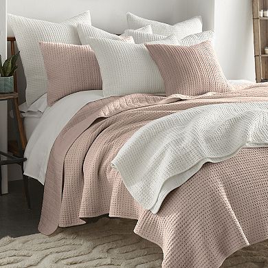 Levtex Mills Waffle Blush Quilt Set