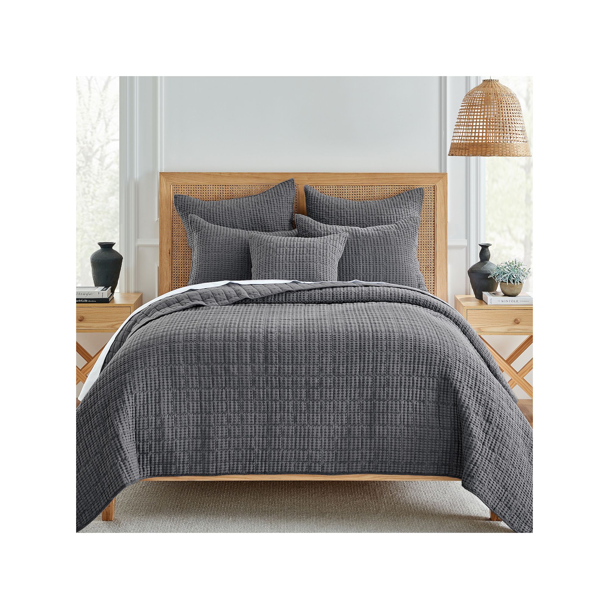 Levtex Home Mills Waffle Quilt Set, Black