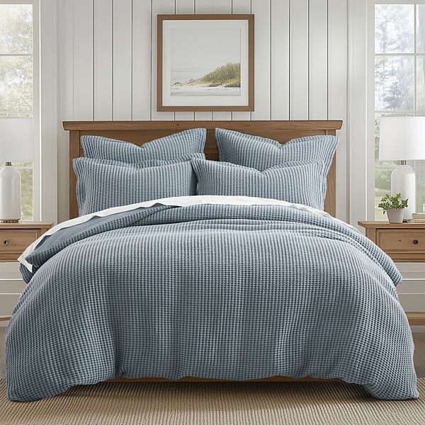 Levtex Home Mills Waffle Quilt Set - Blue (EURO SHAM)