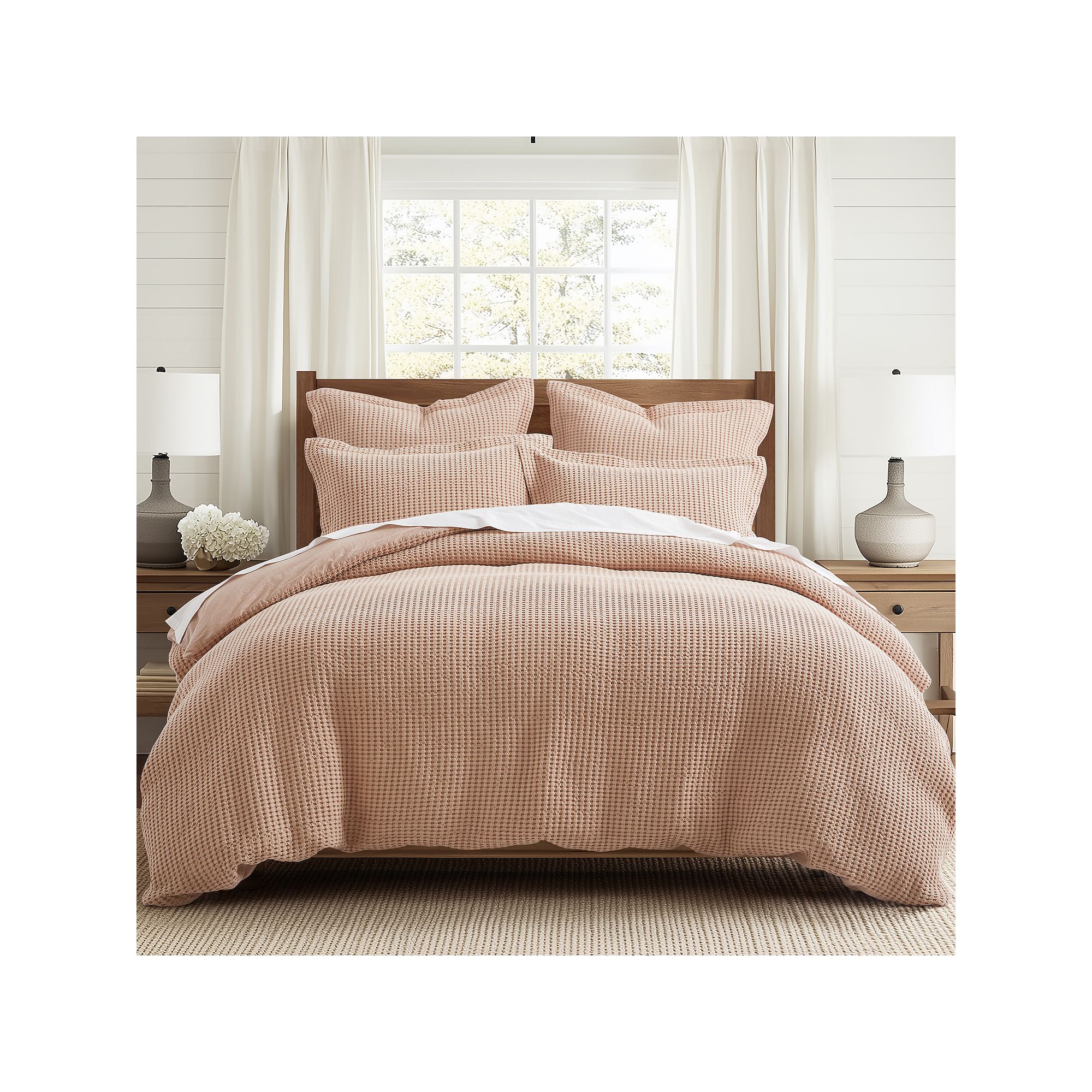 Levtex Home Mills Waffle Quilt Set, Blush