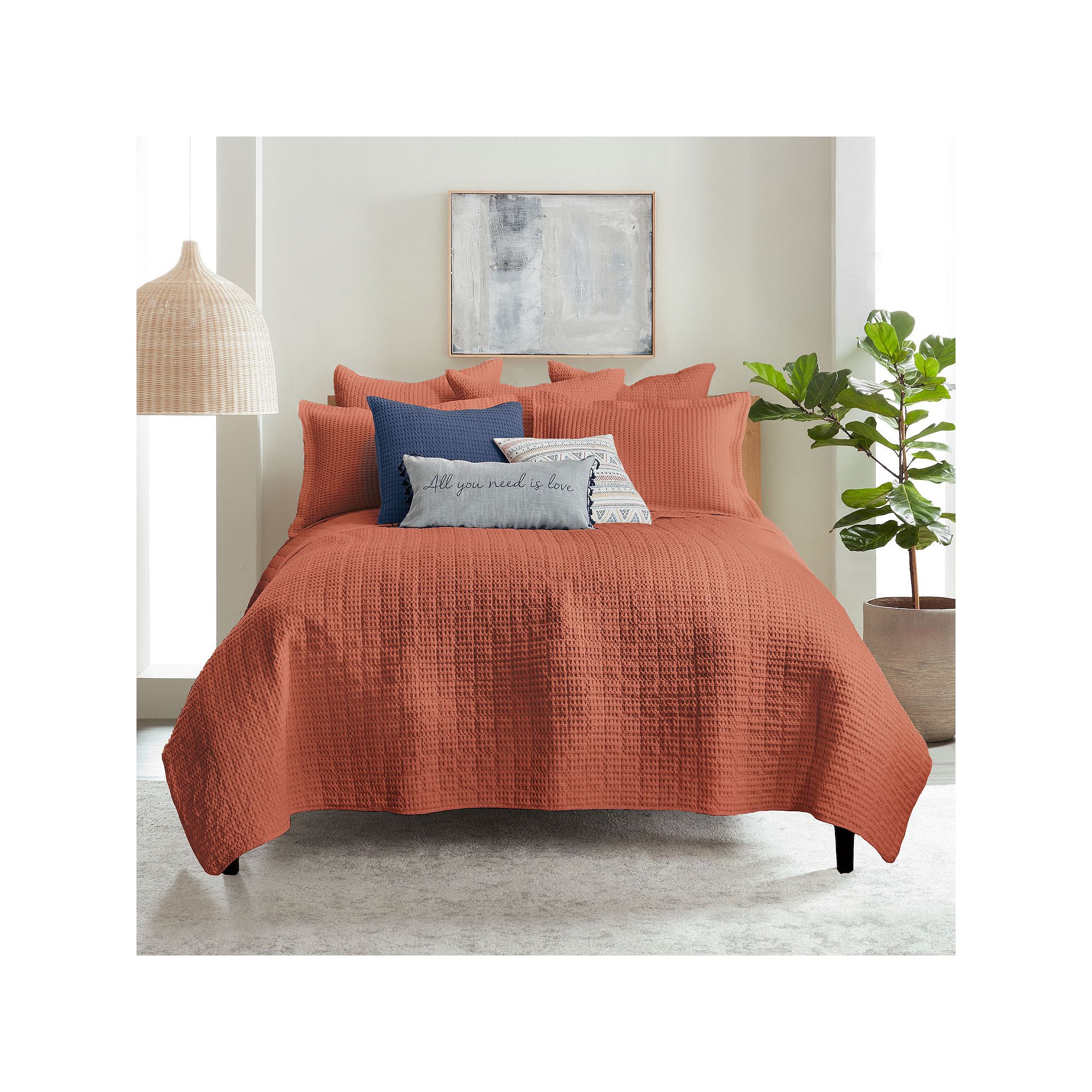 Levtex Home Mills Waffle Quilt Set, Clay