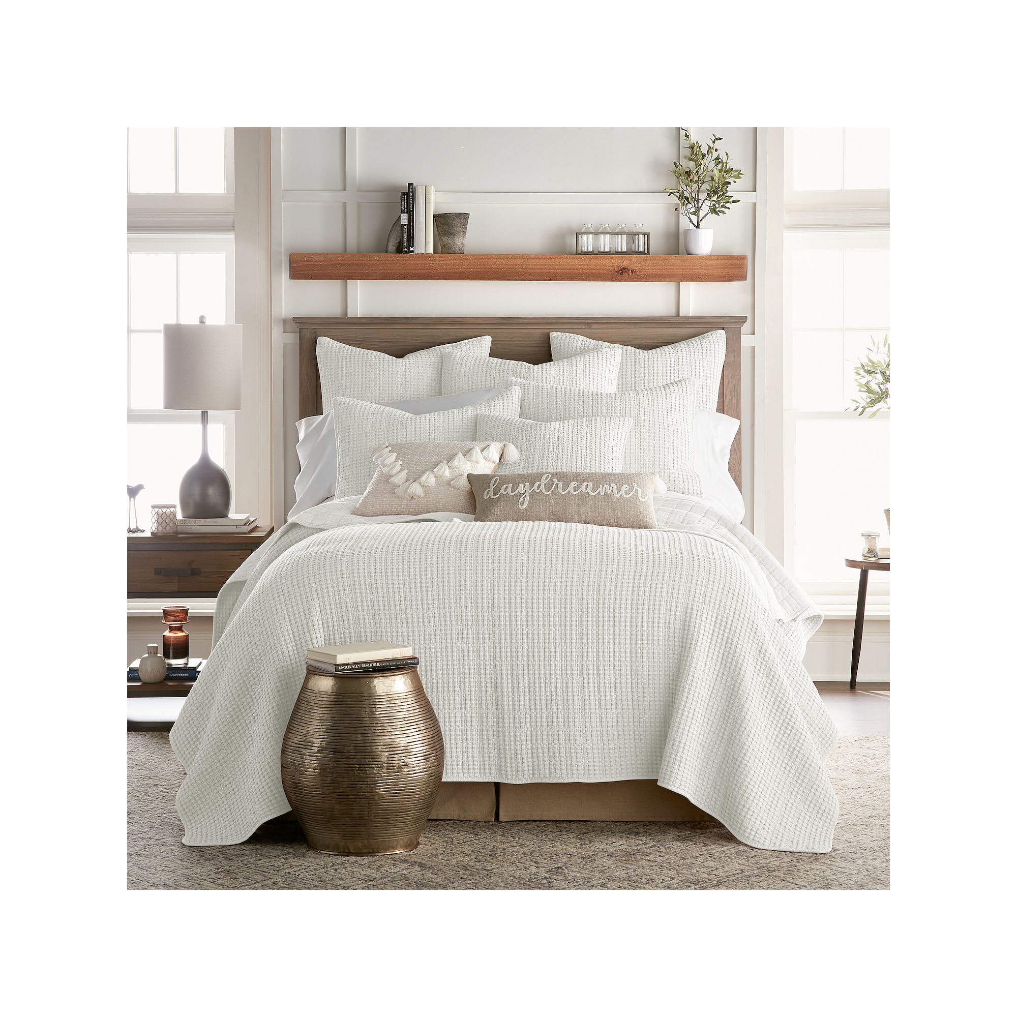 Levtex Home Mills Waffle Quilt Set, Ivory