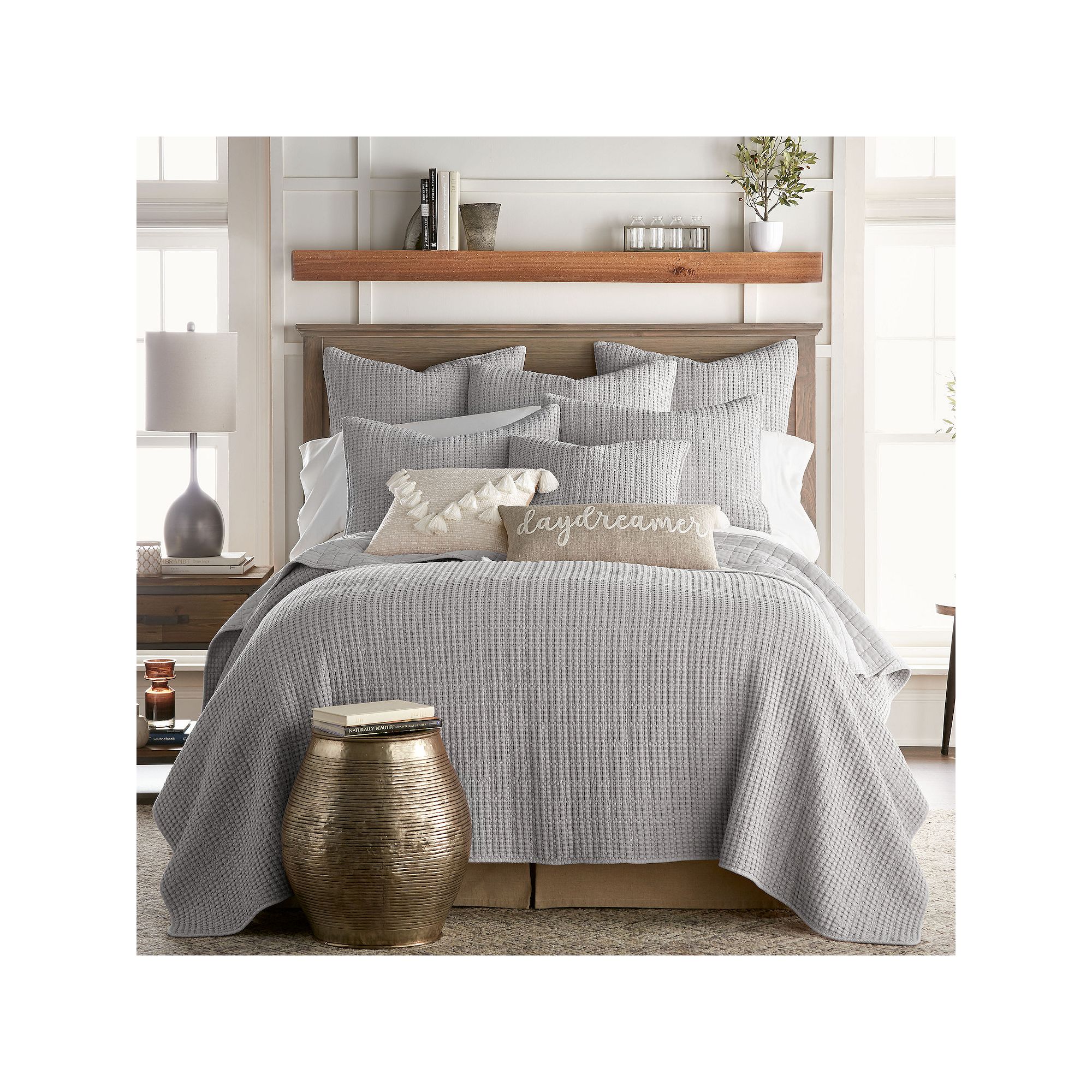 Levtex Home Mills Waffle Quilt Set, Gray