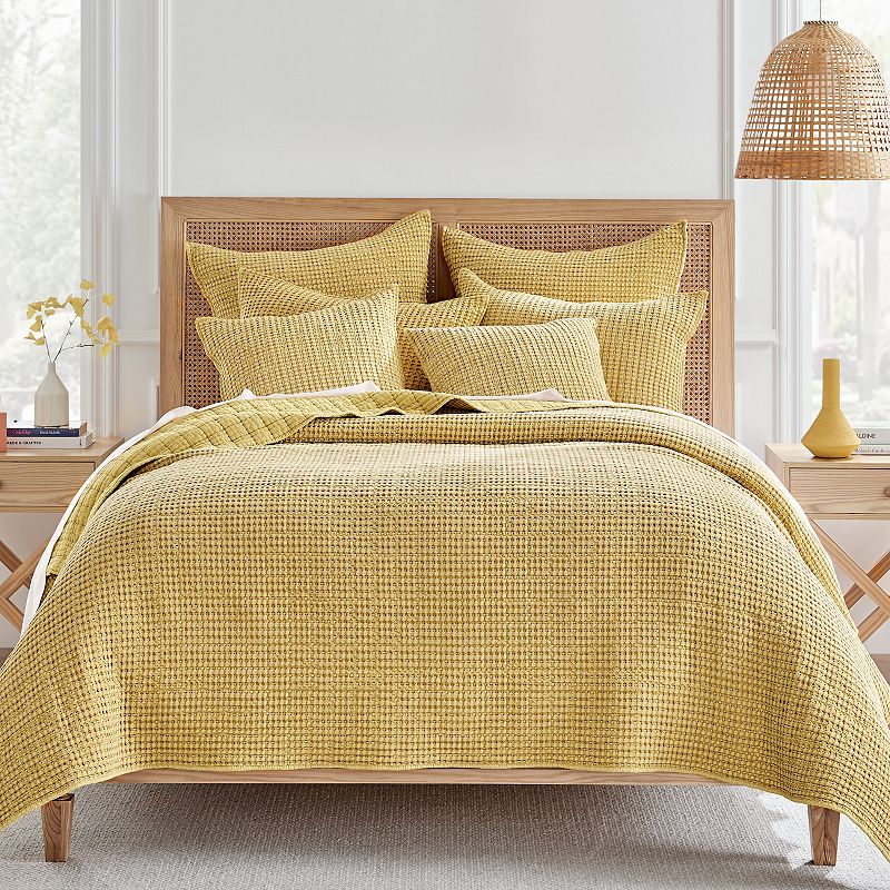 62745230 Levtex Home Mills Waffle Quilt Set, Yellow, Twin sku 62745230