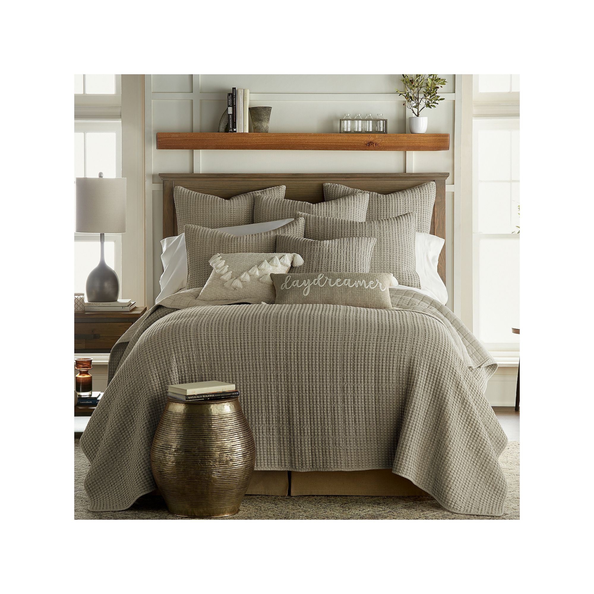 Levtex Home Mills Waffle Quilt Set, Brown