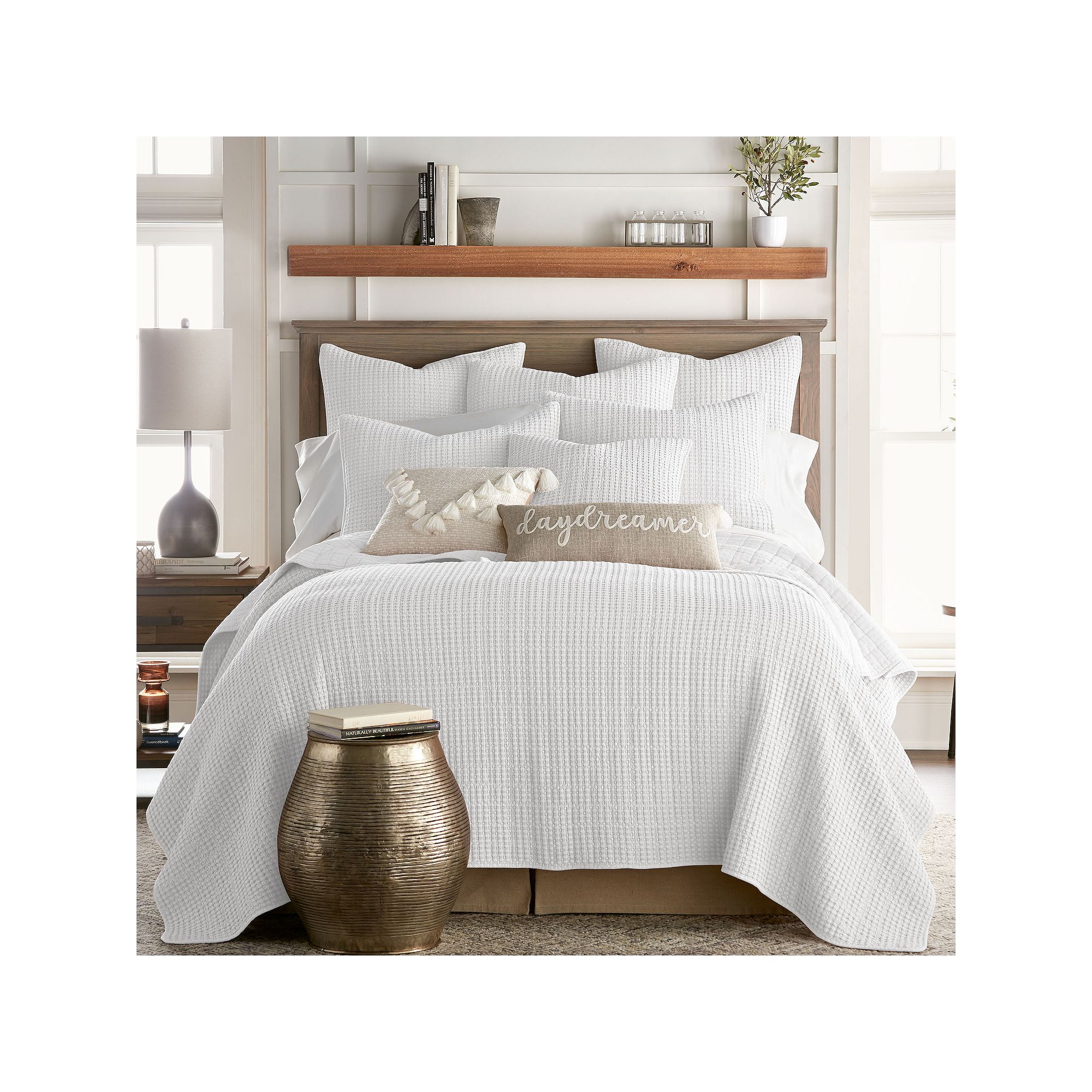 Levtex Home Mills Waffle Quilt Set, White