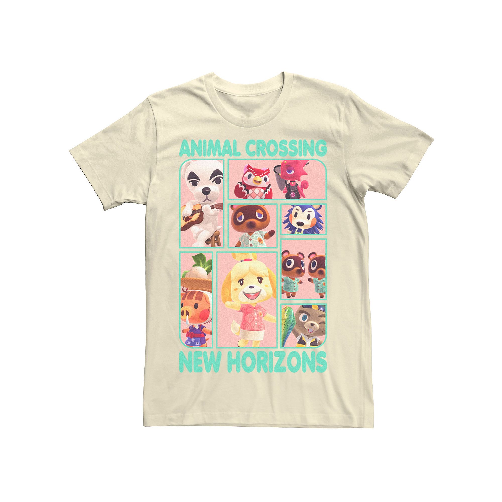 Mens Animal Crossing New Horizons Villager Box Up Tee, Size: Medium, Natur