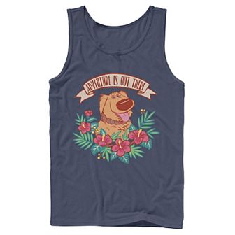 Disney / Pixar's Up Dug Men's Adventure Is Out There Floral Tank Top