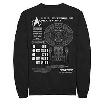 Men's Star Trek Next Generation Enterprise Chart Sweatshirt