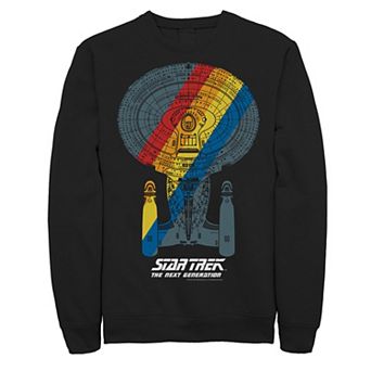 Men's Star Trek Next Generation Retro Rainbow Ship Sweatshirt