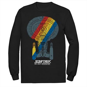 Men's Star Trek Next Generation Retro Rainbow Ship Tee