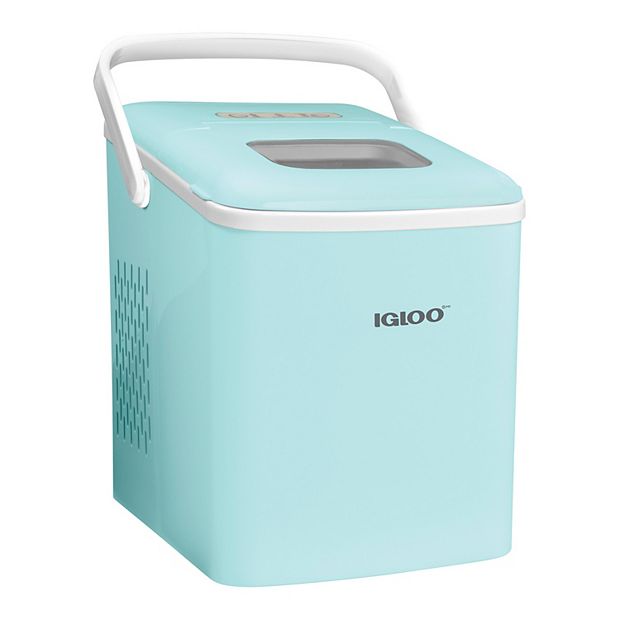 Igloo 26-Pound Automatic Self-Cleaning Portable Countertop Ice Maker Machine with Handle, Aqua