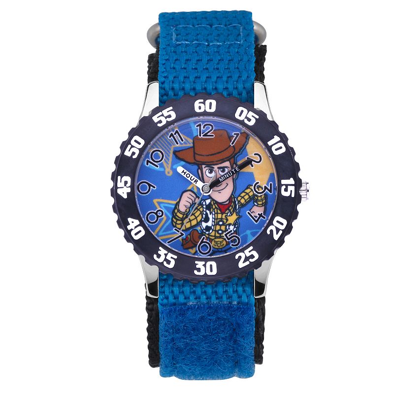 Disney / Pixar's Toy Story 4 Woody Kids' Black Time Teacher Watch, Boy's, Size: Medium, Blue