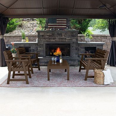 Highwood USA Weatherly Garden Chairs & Side Table 3-Piece Set