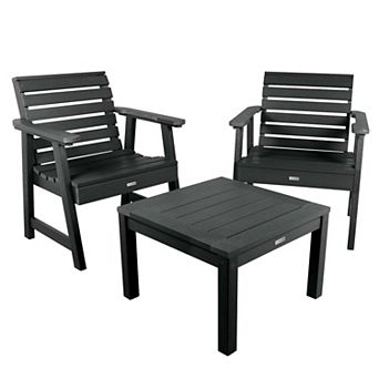 Highwood USA Weatherly Garden Chairs & Side Table 3 pc Set