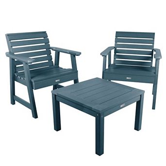 Highwood USA Weatherly Garden Chairs & Side Table 3 pc Set