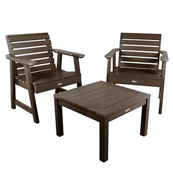 Highwood USA Weatherly Garden Chairs & Side Table 3 pc Set