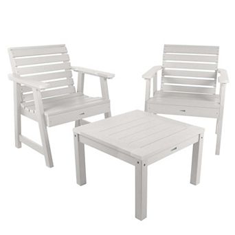 Highwood USA Weatherly Garden Chairs & Side Table 3 pc Set