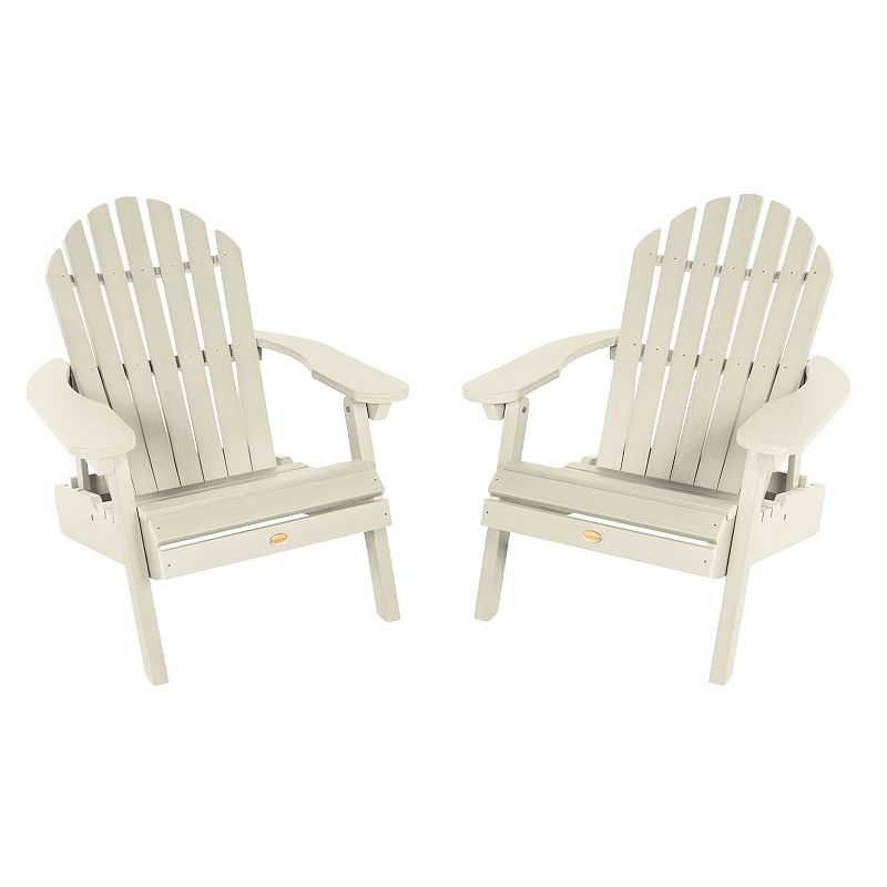 Highwood Hamilton Folding & Reclining Adirondack Chair 2-Piece Set, White