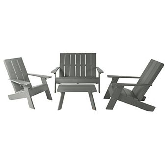 Highwood USA Barcelona Modern Adirondack Chairs & Double-Wide Modern Adirondack Chair 3 pc Set