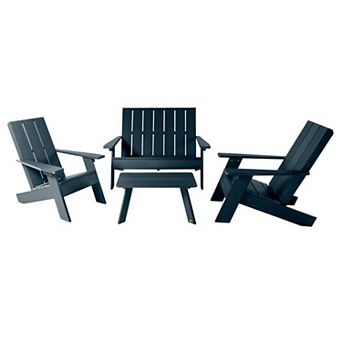 Highwood USA Barcelona Modern Adirondack Chairs & Double-Wide Modern Adirondack Chair 3 pc Set