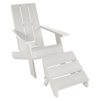 Highwood USA Barcelona Modern Adirondack Chair & Modern Folding Ottoman 2 pc Set