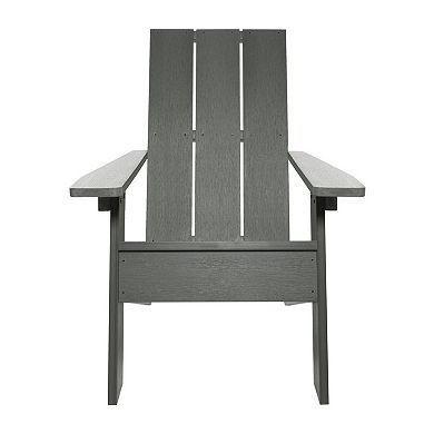 Highwood USA Barcelona Modern Adirondack Chair, Modern Side Table & Folding Ottoman 3-Piece Set