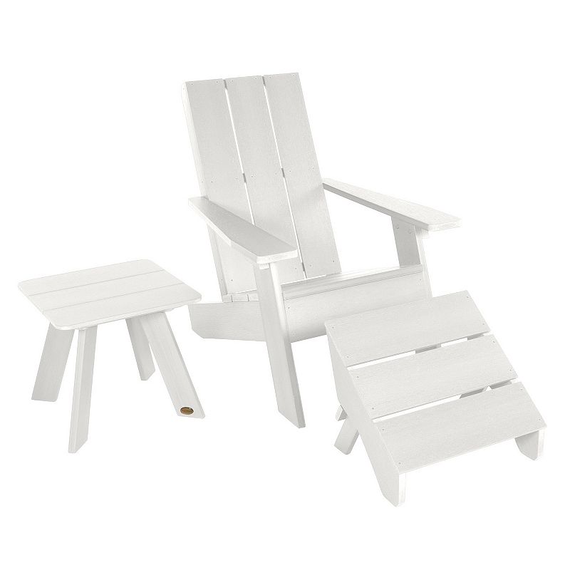 Highwood Barcelona Modern Adirondack Chair, Modern Side Table & Folding Ott