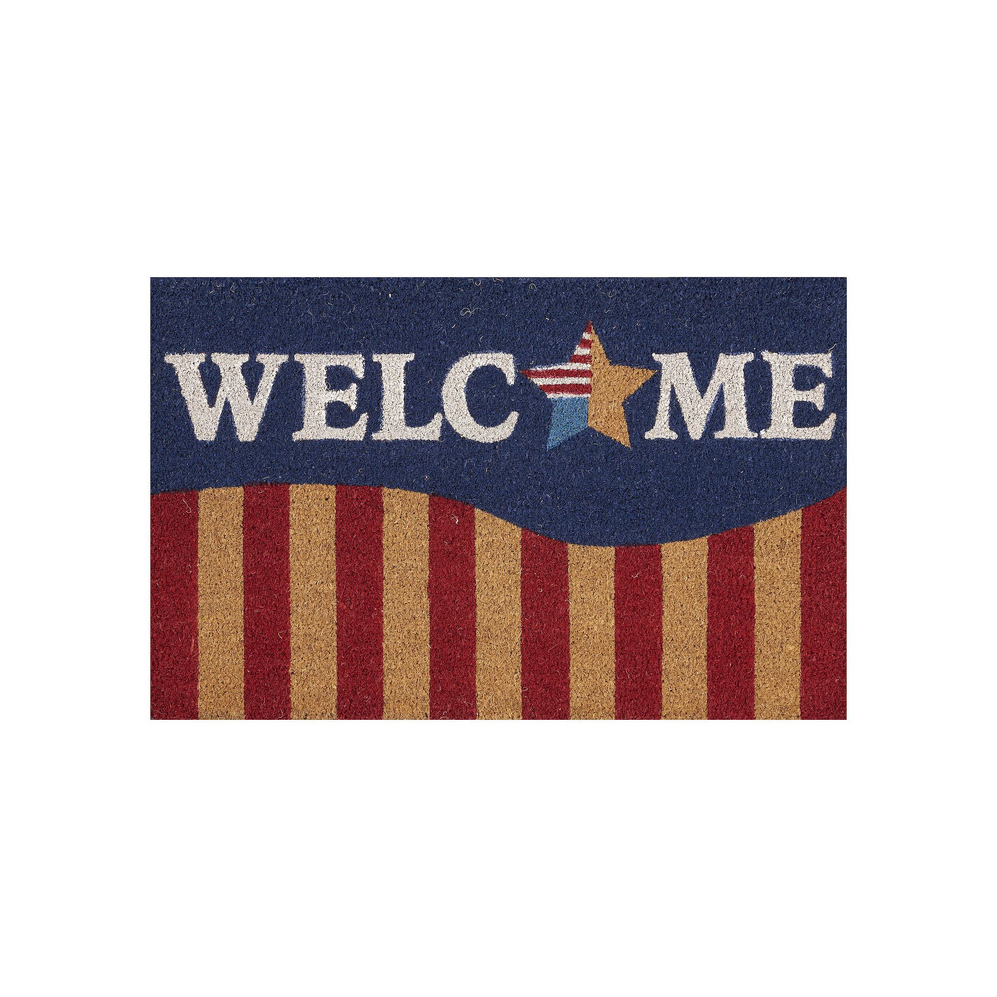 Nourison Casa Bella Red, White & Blue Americana Indoor Outdoor Coir Accent 