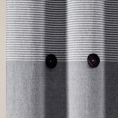 Lush Decor Farmhouse Button Stripe Shower Curtain