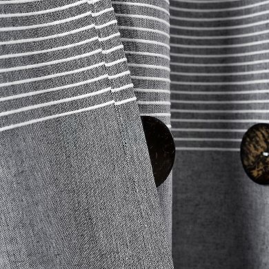 Lush Decor Farmhouse Button Stripe Shower Curtain