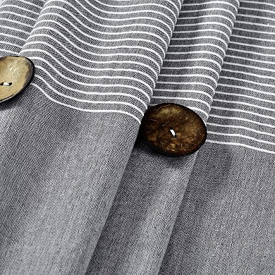 Lush Decor Farmhouse Button Stripe Shower Curtain