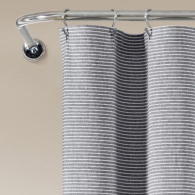 Lush Decor Farmhouse Button Stripe Shower Curtain
