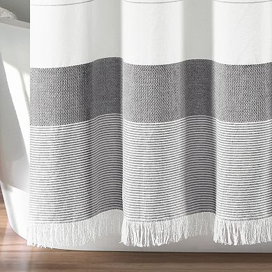 Lush Decor Stripe Tassel Fringe Shower Curtain