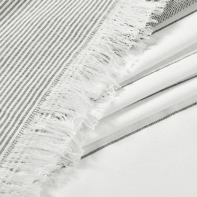 Lush Decor Stripe Tassel Fringe Shower Curtain