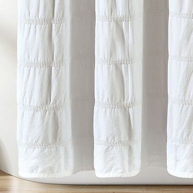Lush Decor Waffle Stripe Shower Curtain