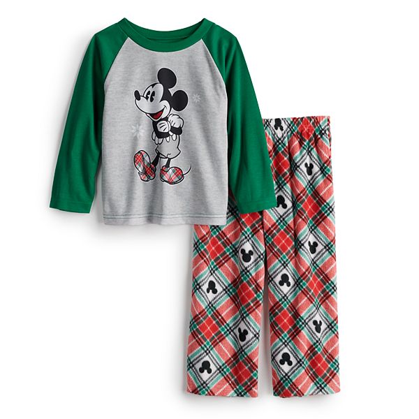 Disney s Mickey Mouse Toddler Boy Plaid Top Bottoms Pajama Set