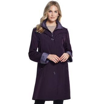 Women's Gallery Contrast-Trim Hood Rain Jacket