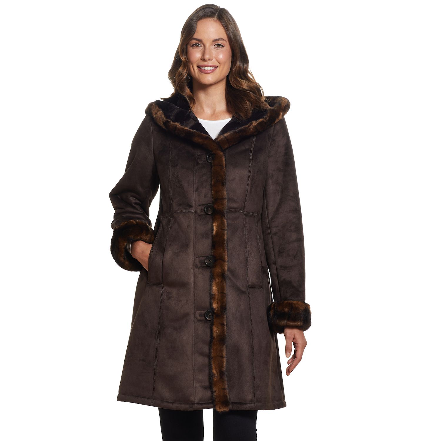 faux shearling coat womens